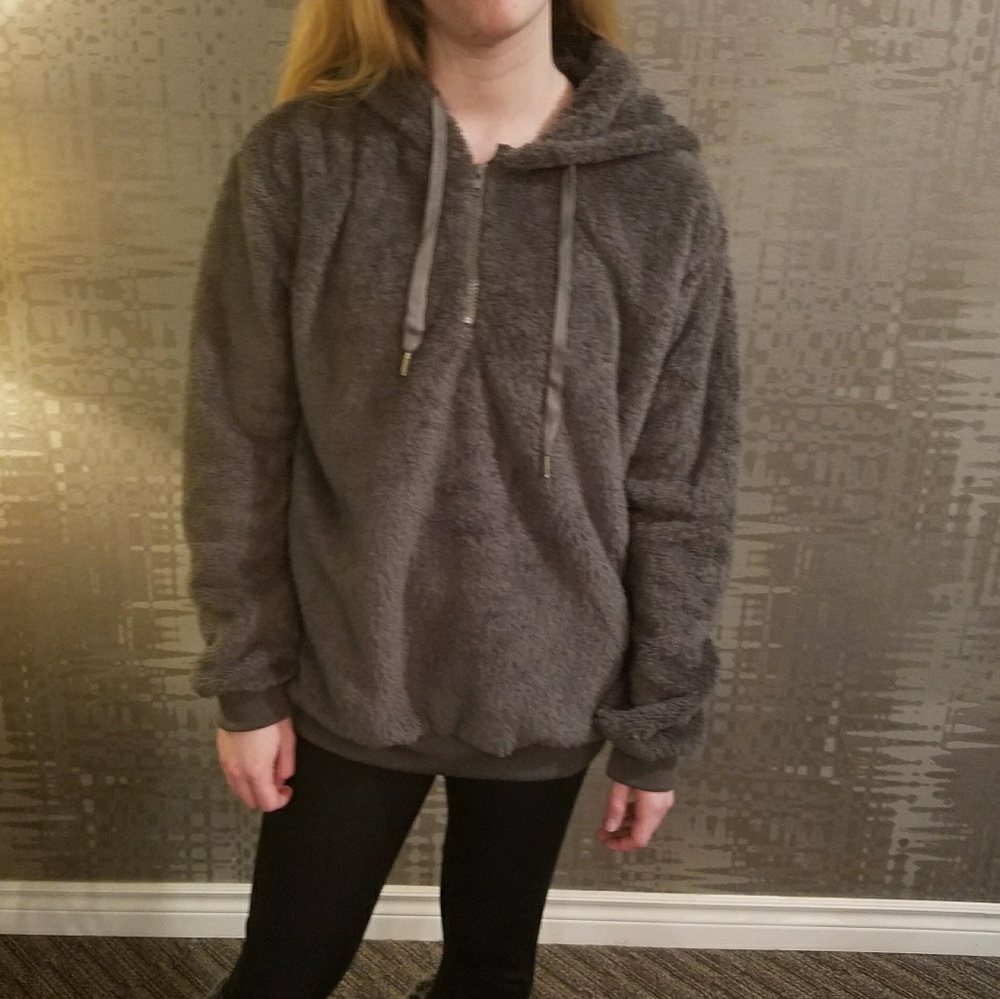 Womens Warm Fuzzy Pullover Hoodie